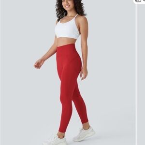 Halara Ultra Sculpt Cinch Leggings 7/8 High Waisted Sculpt Compression Red NWT M